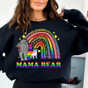 Mama Bear Sweatshirt, Mama Est with Kid Name on Sleeve Sweatshirt, Personalized Mom Sweatshirt, Custom Mothers Day Gift, New Mom Tee