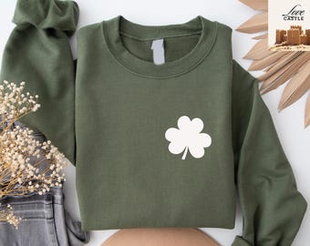Retro Shamrock Sweatshirt, Womens Shenanigans Sweatshirt, Cute St Patricks Day Sweatshirt, Lucky Sweatshirt, Irish Shirt, Four Leaf Clover