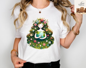Earth Day Woman T-Shirt, Nature Lover Eco Shirt