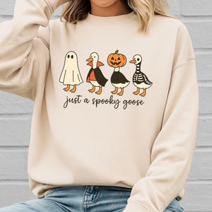 Halloween Goose Sweatshirt, Just a Spooky Goose Sweatshirt, Funny Silly Goose Halloween Sweatshirt, Halloween Girls Sweatshirt,Spooky Season