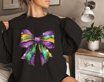 Mardi Gras Sweatshirt, Louisiana Mardi Gras Sweater, Mardi Gras Gift, Louisiana Crewneck Sweatshirt