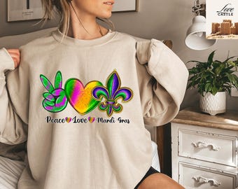 Mardi Gras Sweatshirt, Louisiana Mardi Gras Sweater, Mardi Gras Gift, Louisiana Crewneck Sweatshirt