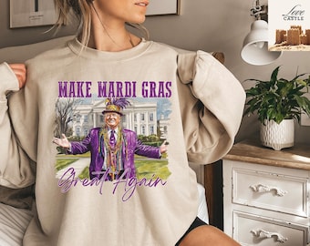 Mardi Gras Sweatshirt, Louisiana Mardi Gras Sweater, Mardi Gras Gift, Louisiana Crewneck Sweatshirt