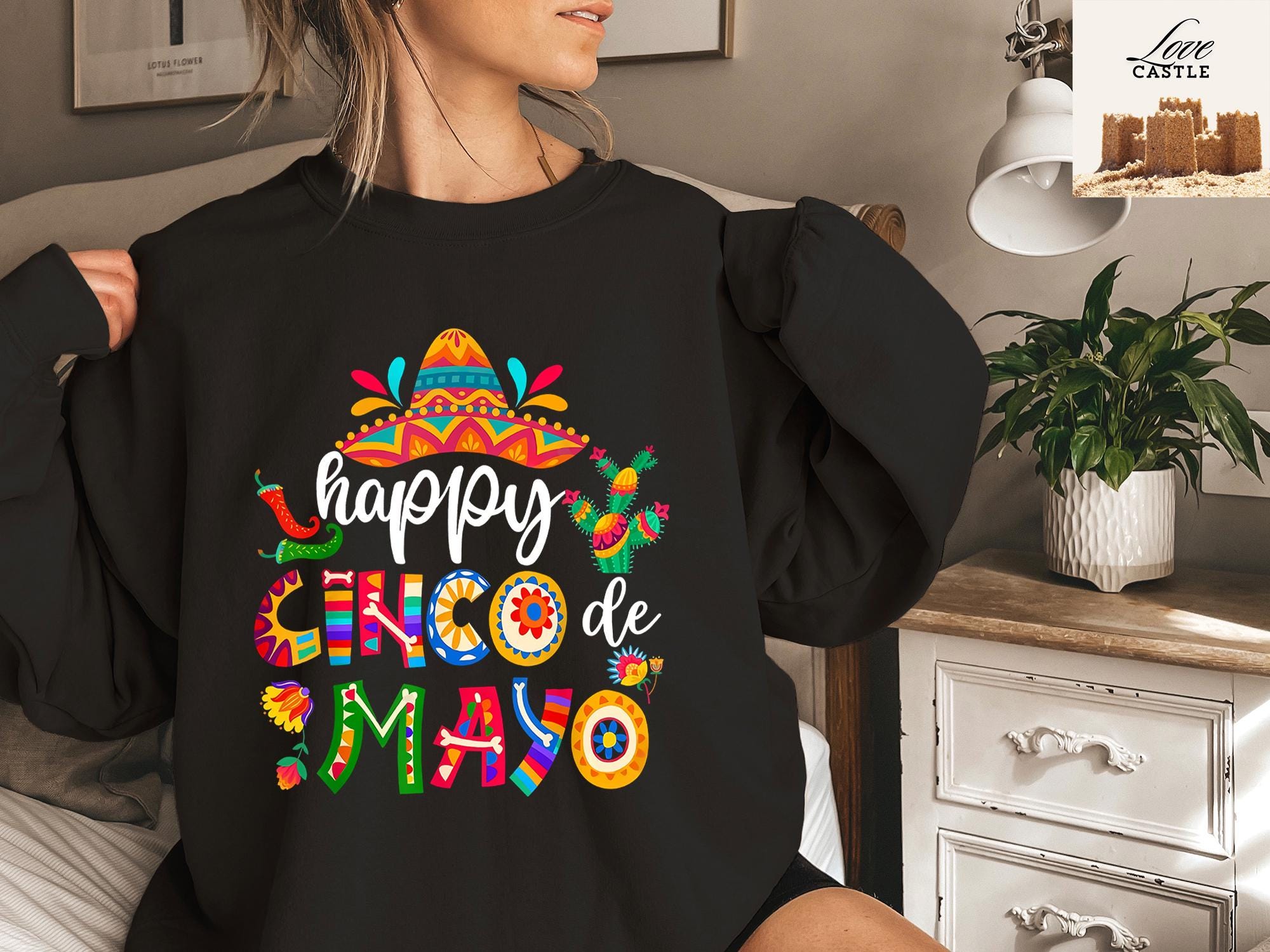 Happy Cinco De Mayo Sweatshirt, Mexican Fiesta 5 De Mayo Sweatshirt, Fiesta Party Crewneck, Mexican Festival Gift, Happy Cinco De Mayo