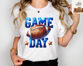 Game Day Football Sequin Look T-Shirt