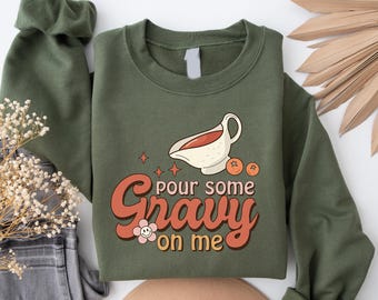 Pour Some Gravy On Me Sweatshirt, Vintage Cartoon, Spooky Season