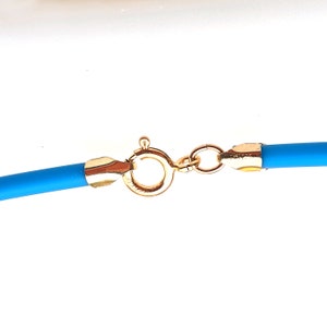Turquoise Rubber Cord Necklace, 3mm, Gold Filled Clasp, Interchangeable, 16&quot;, 18&quot;, 20&quot;, 22&quot;, 24&quot;