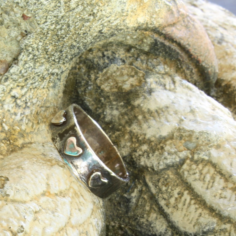 Sterling Silver Ring Metal Clay Jewelry Rustic Ring Sterling Heart Ring Heart Jewelry Boho Ring Minimalist Ring Made in USA