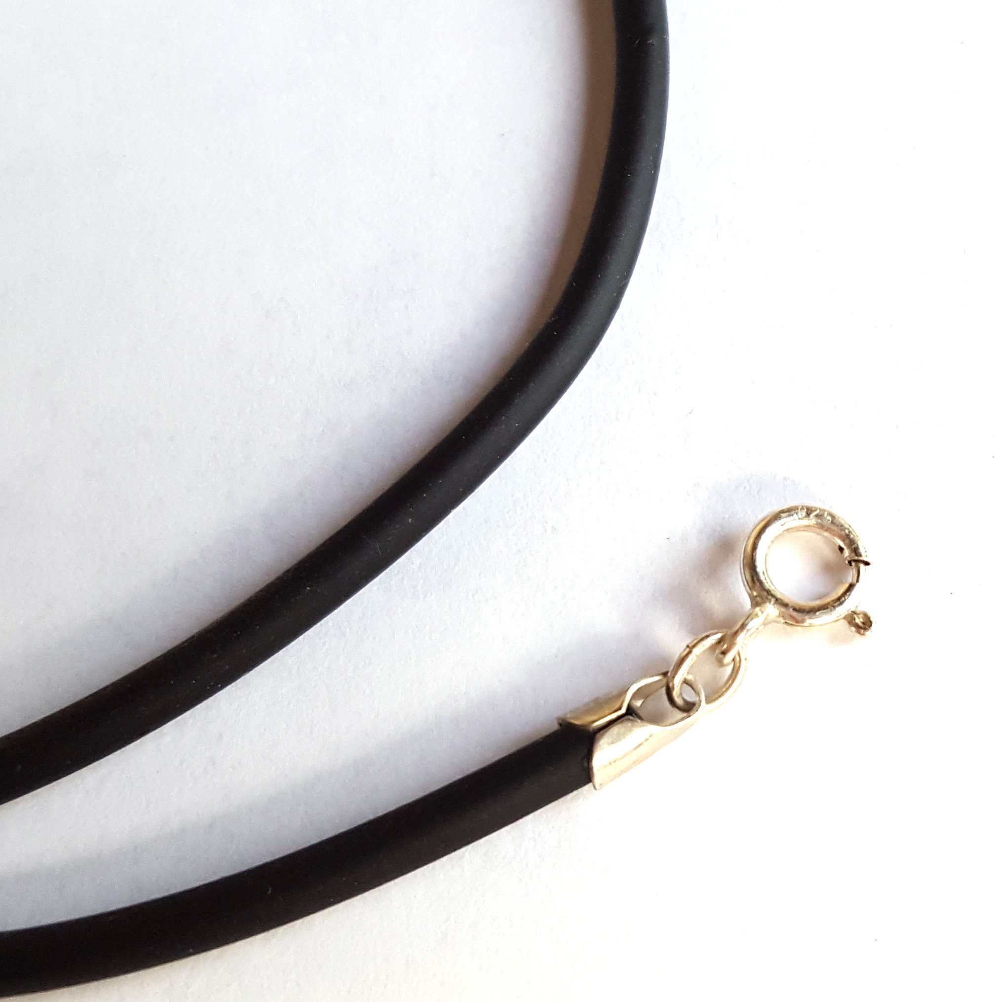 Black Rubber Cord Necklace 3mm Black Cord Necklace Rubber Etsy