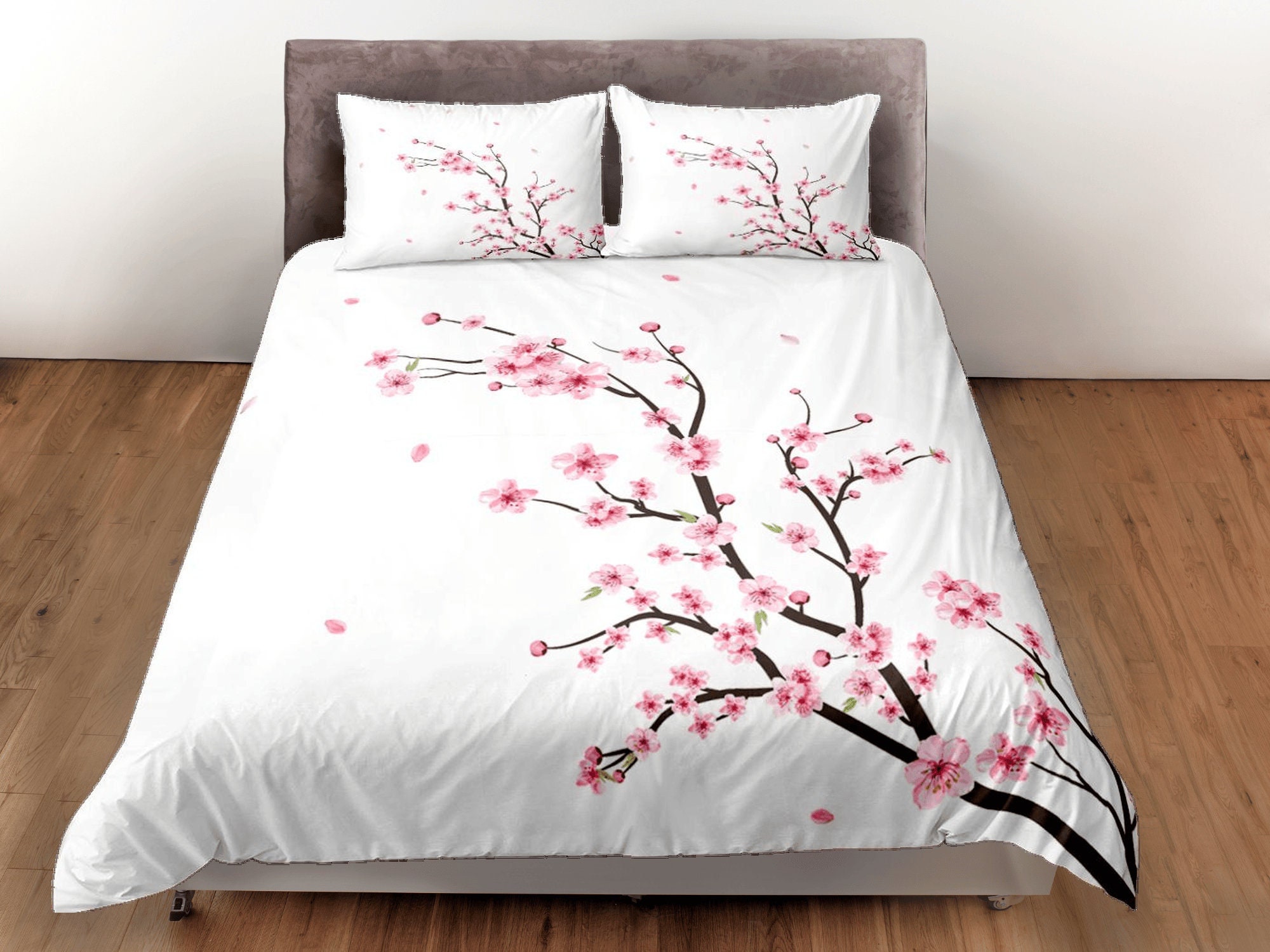 ABAKUHAUS Weeping Flower Bedsprei, Cherry Blossom Buds, Decoratieve