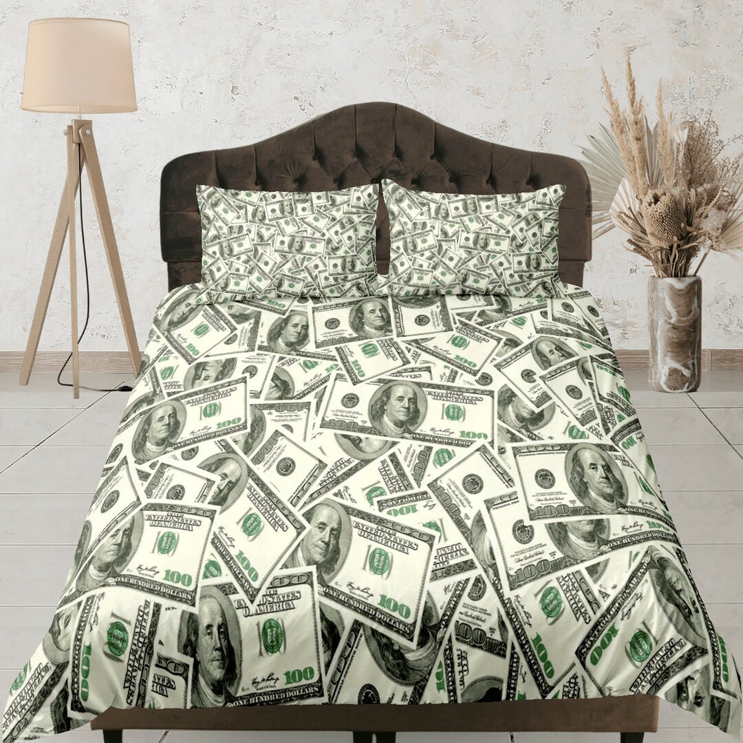 Money Dollar Pattern Print Duvet Cover Bedding Set