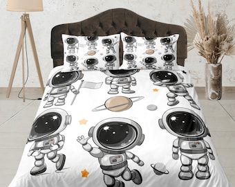 Galaxy Bettwäsche-Set Twin – Weltraum-Design Mit Planeten | 100% Polyester, Waschbar | Für Kinderzimmer & Weltraum-Fans
