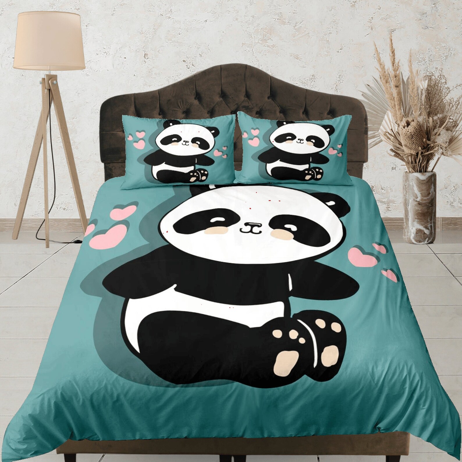 Panda Duvet Cover, Kids Bedding Set, Cute Animal Design, Twin Size ...