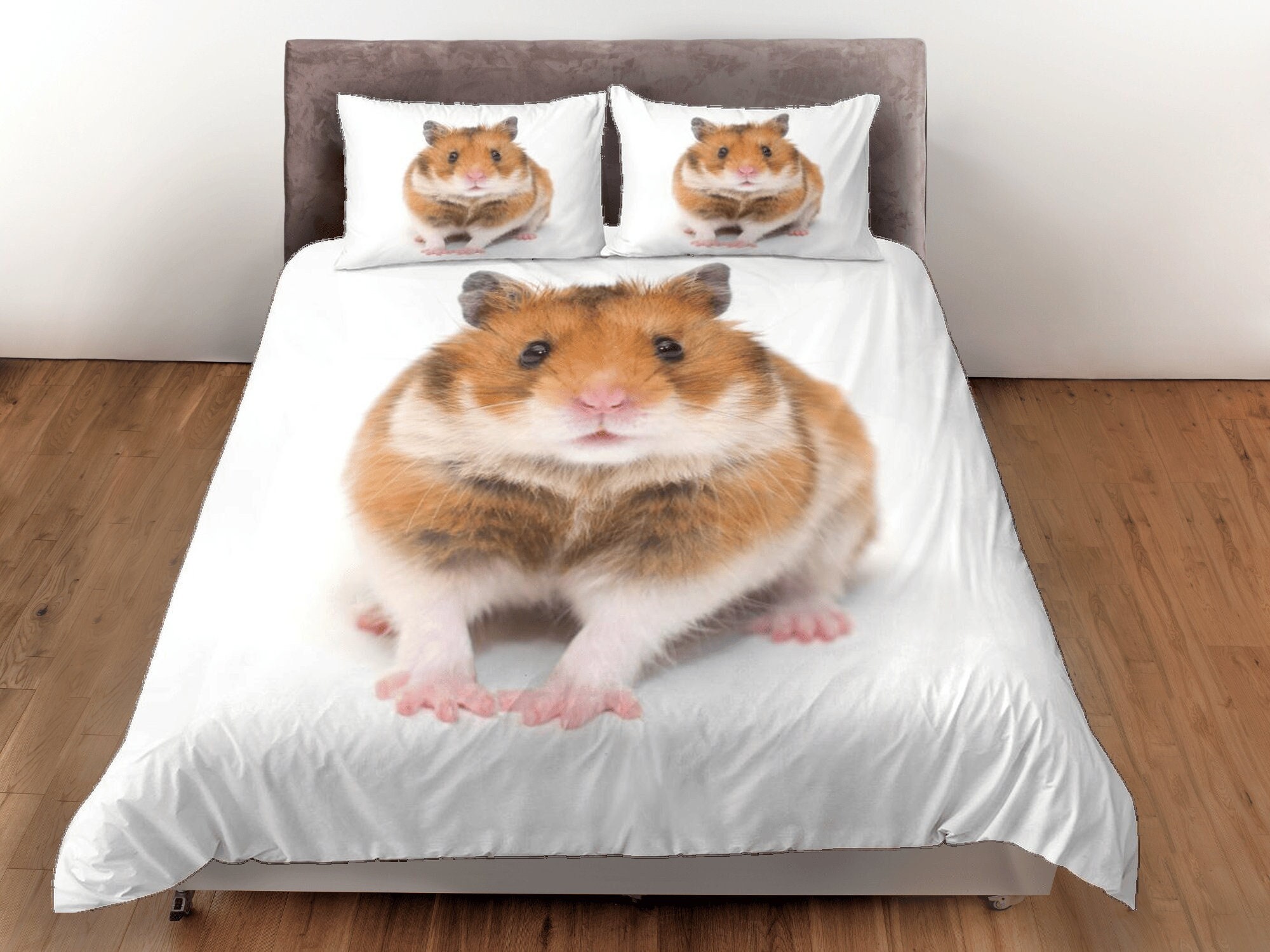 Cute Hamster Bedding Set, Animal Print Quilt Cover, Elegant Bedroom Set ...