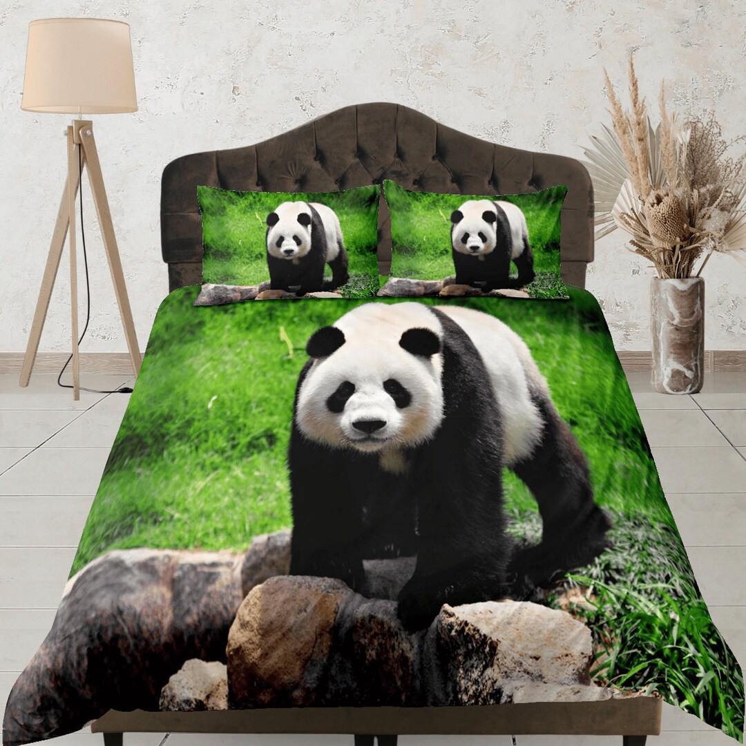 Panda Print Bedding Set, Duvet Cover Set, Gorgeous Duvet, Animal Print ...