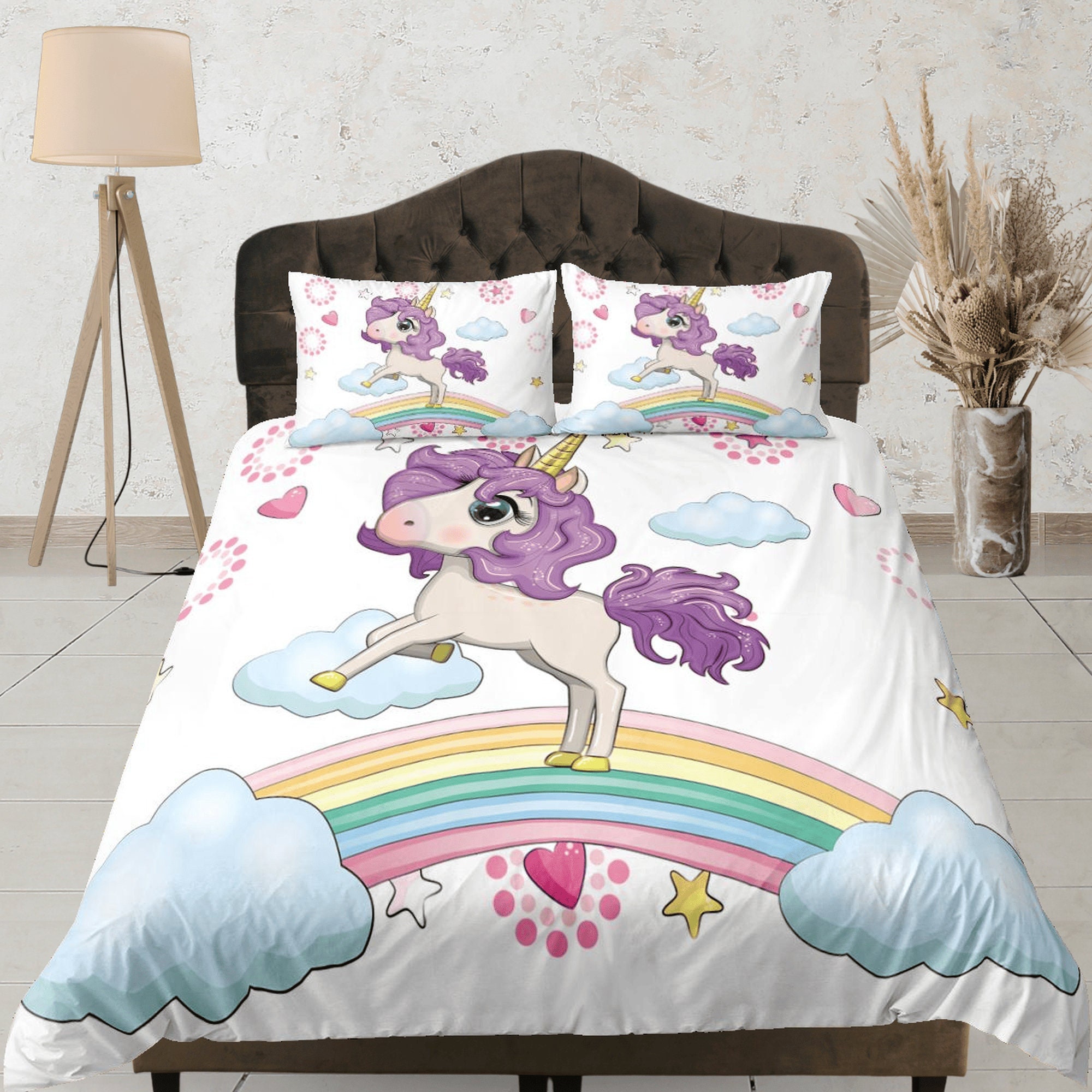 Homewish Beddengoed 240x260 Eenhoorn Meisje Dekbedovertrek Kawaii