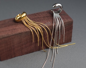 Tassel Ear Cuff Gold - Minimalist Cartilage Cuff - Cuff & Wrap Earrings Cartilage Earrings-   Gold Ear Cuff No Piercing - Gift for her