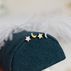 Starburst CZ Sterling Silver Stud Earrings – Celestial Jewelry