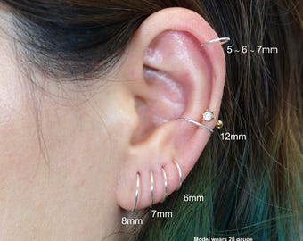 Cartilage Hoop- Tragus Hoop -Nose Hoop- Helix Hoop- Conch Hoop- Piercing Hoop Ring-  Small Hoop Earrings - Tiny Huggie Hoop Earrings
