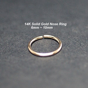 14K Solid Gold Nose Ring-14K Real Solid Gold Nose Ring-Pure Gold Nose Cartilage Tragus Helix Snug Yellow solid gold 14k nose ring