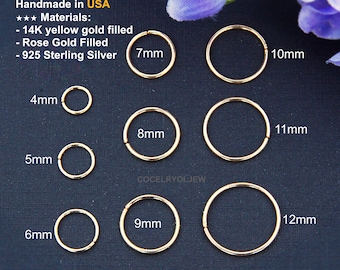 14k Gold Filled Hoop Earrings - Huggie Hoop Earrings  - Tiny Gold Hoop Earrings -Small Hoop Earrings - Helix Nose Cartilage Tragus Piercing