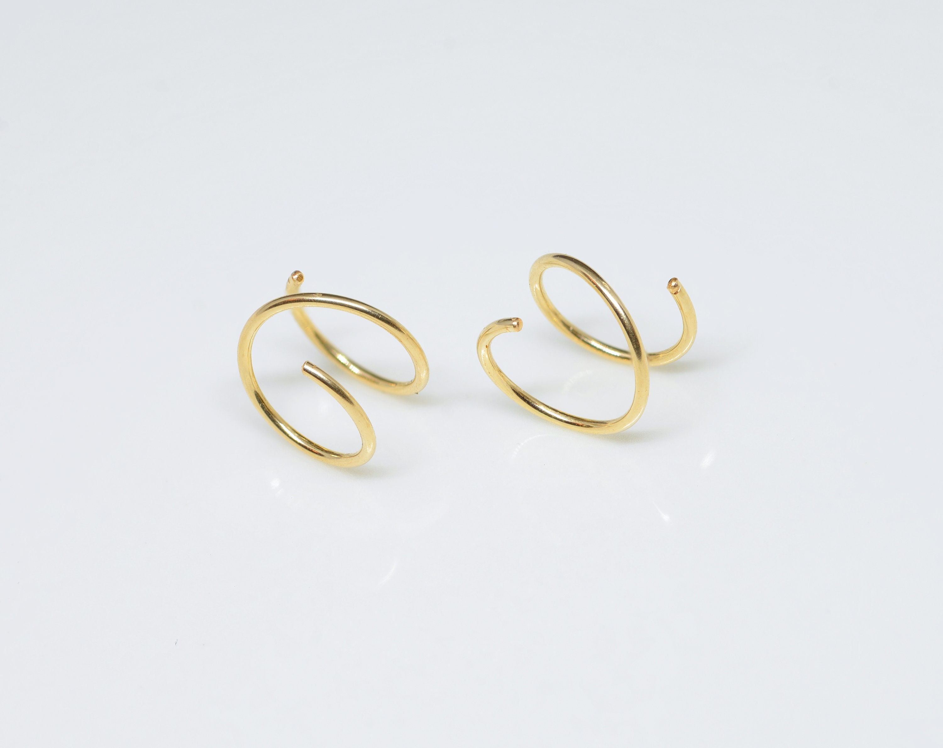 thumbnail image 2 of Eloqueen 14K Gold Earrings For Women Twisted Gold Hoop 2 of 12