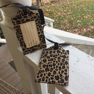 Luggage tag/ cheetah fabric