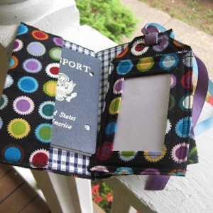Passport cover/ luggage tag/Dots on Black