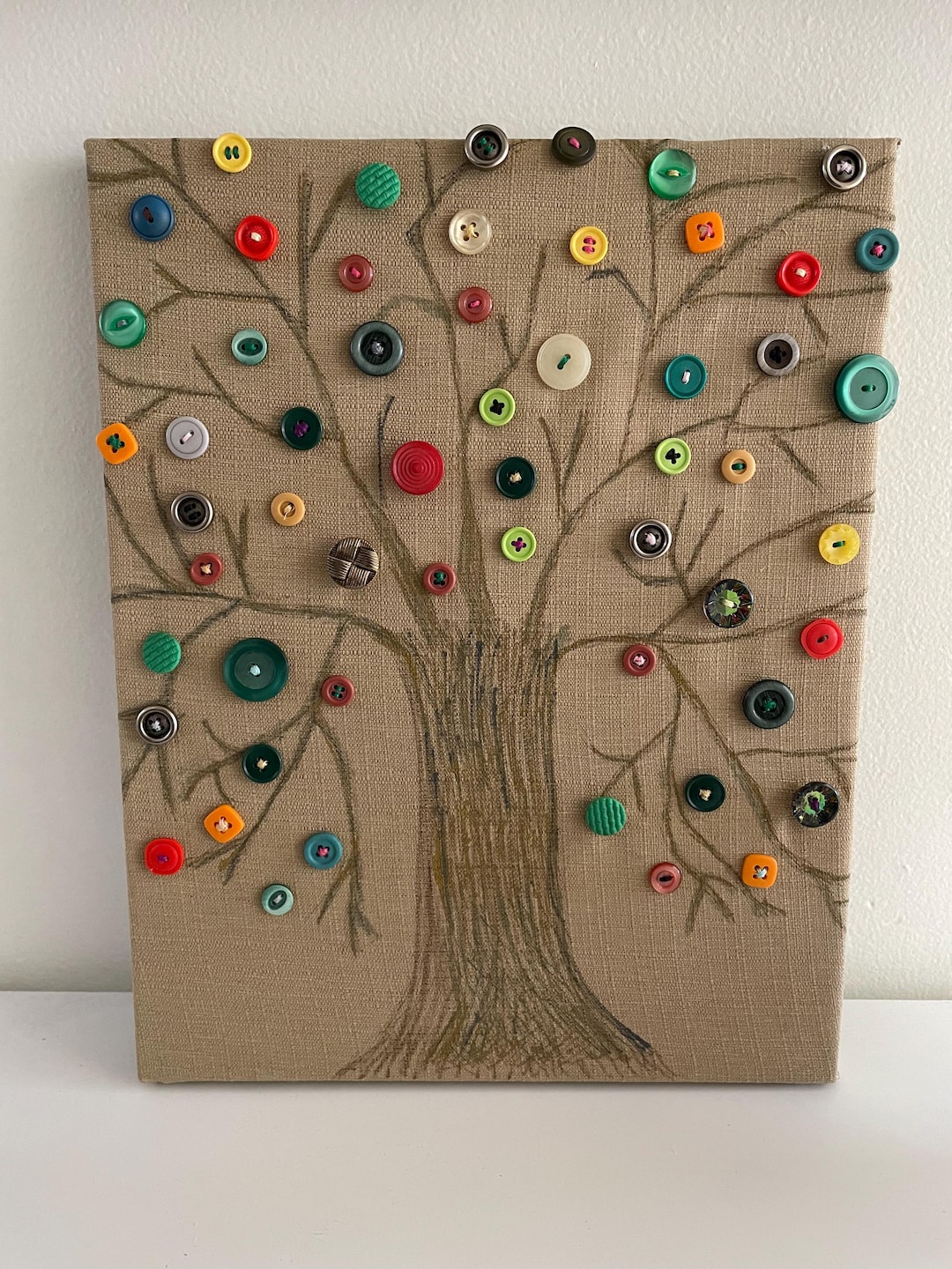 Tree Button Decoration - Etsy