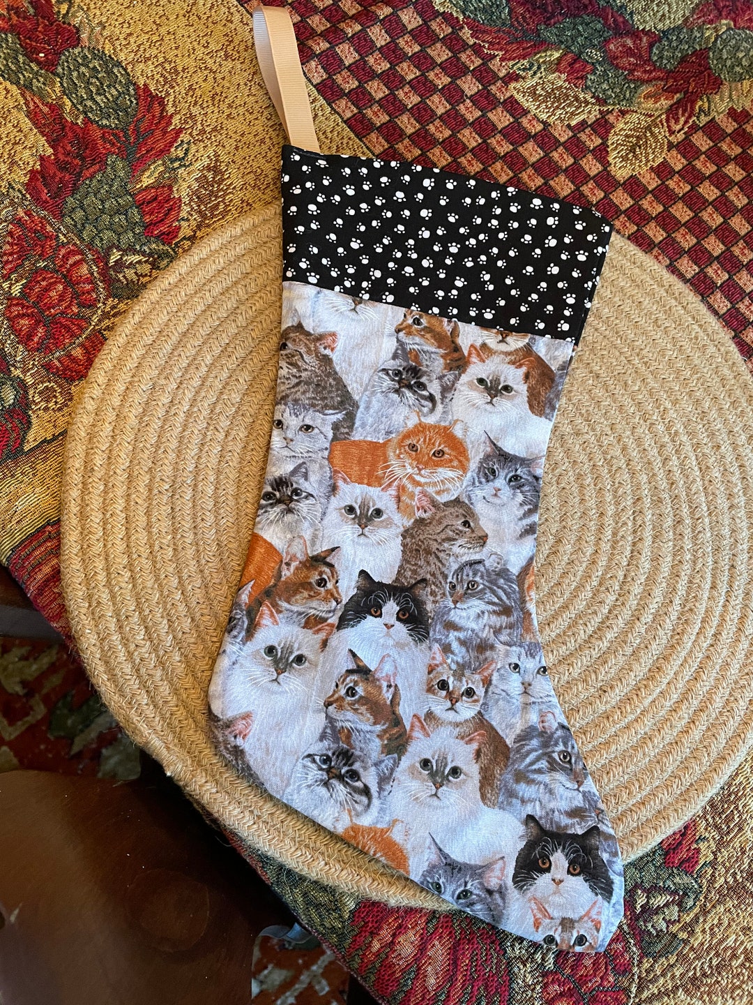 Cat Christmas Stocking - Etsy