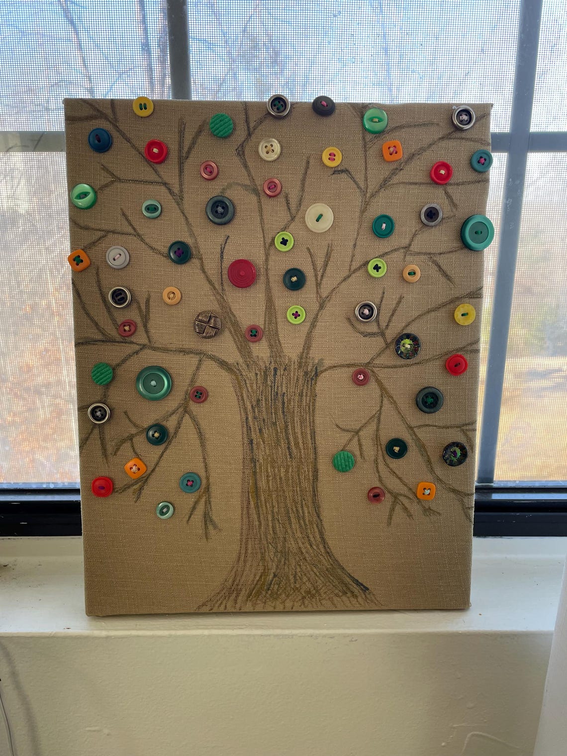 Tree Button Decoration - Etsy