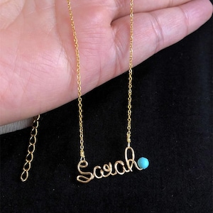 Colar delicado com nome/nome personalizado, mensagem minimalista em letras formando arame. cartas e monogramas, presente de amizade ou apelido
