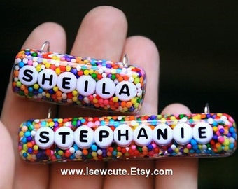 Personalized Unisex Holiday Kids Gift Name Jewelry, BFF Birthday Your Name Necklace, Personalized Custom Word Resin Bar Pendant Necklace