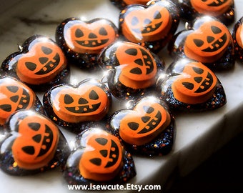 Non Candy Halloween Gift, Spooky-cute Orange Black Pumpkin Necklace, Kids Keepsake Halloween Treasures by