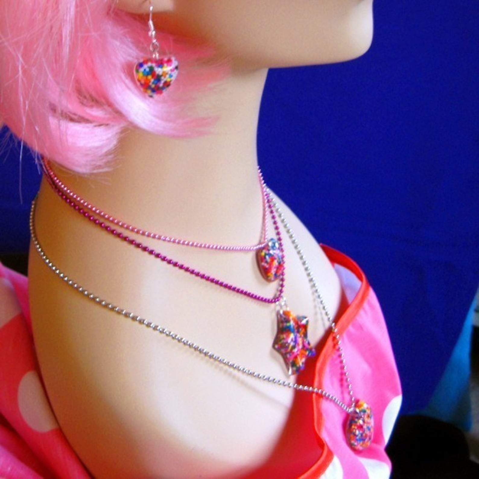 Personalized Kids Necklace Heart Necklace Little Girls Etsy