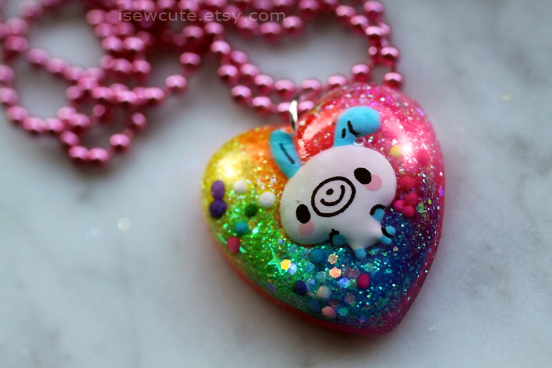 Easter Bunny Kids Necklace Little Girl Easter Gift Girls Etsy