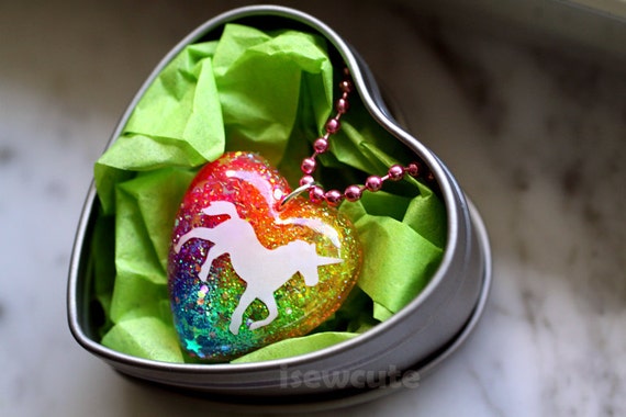 Collar Unicornio Con Nuevo Diseño, Colgante Unicornio De Arco Iris En Forma  De Corazón Y Colgante De Unicornio De Colores En Forma De Corazón Con  Diamantes De Imitación, Perfecto Para Madre E