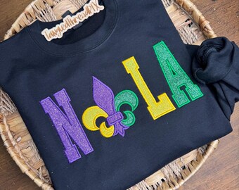 Sudadera bordada de Nueva Orleans: NOLA
