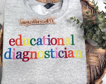Sudadera bordada de diagnóstico educativo: colores primarios
