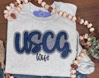 Sudadera bordada para esposa de la Guardia Costera de EE. UU. - Regalo de la Guardia Costera