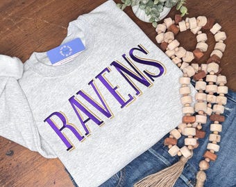 Ravens Embroidered Sweatshirt - Made to Order -  Sweatshirt