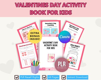 子供向けバレンタインデーアクティビティブック｜印刷可能な学習ゲームとワークシート