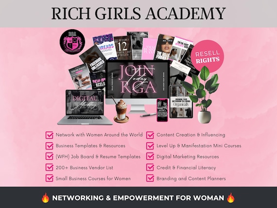 Rich Girls Academy: Digital Marketing Course with MRR & Resell Rights