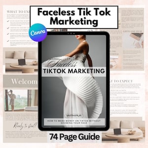 Faceless TikTok Marketing Guide with Master Resell Rights, PLR Digital Product, Canva eBook, TikTok Marketing Strategies, Digital Marketing