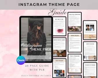 Instagramテーマページガイド：MRR PLR Canvaテンプレート（デジタルダウンロード）
