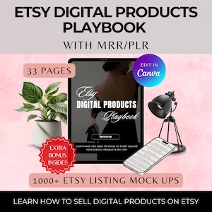 Etsy Digital Products Playbook: SEO Guide + 1000 Mockups (Digital Download)