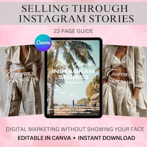 Instagram Stories Sales Guide with PLR & MRR | DFY Canva eBook for Social Media Marketing | Sellable Digital Product for Passive Income