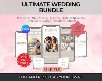 編集可能なウェディングプランナーCanvaテンプレート：MRR再販権バンドル