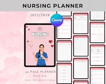 2025/2026 看護学校プランナー：デジタル RN 学生学習ジャーナル（Canva テンプレート）