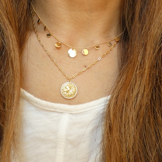 Etsy gold shop medallion necklace